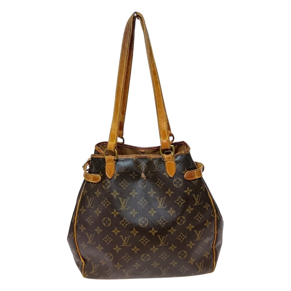 Louis Vuitton Monogram Batignolles Vertical Tote Shoulder Bag Brown